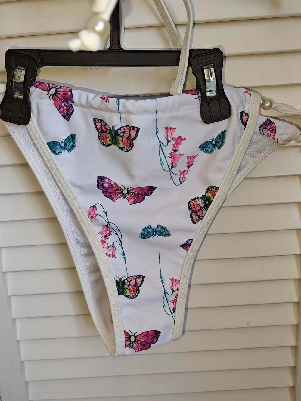 Amazon White Butterfly Print Bikini Set Women's Size M - Picture 4 of 8